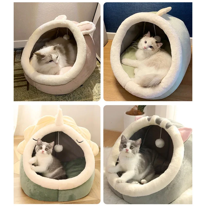 Foldable Pet Tent Cave Bed for Cats Small Dog Self-Warming Cat Hut Comfortable Sleeping Removable 1005011810453983