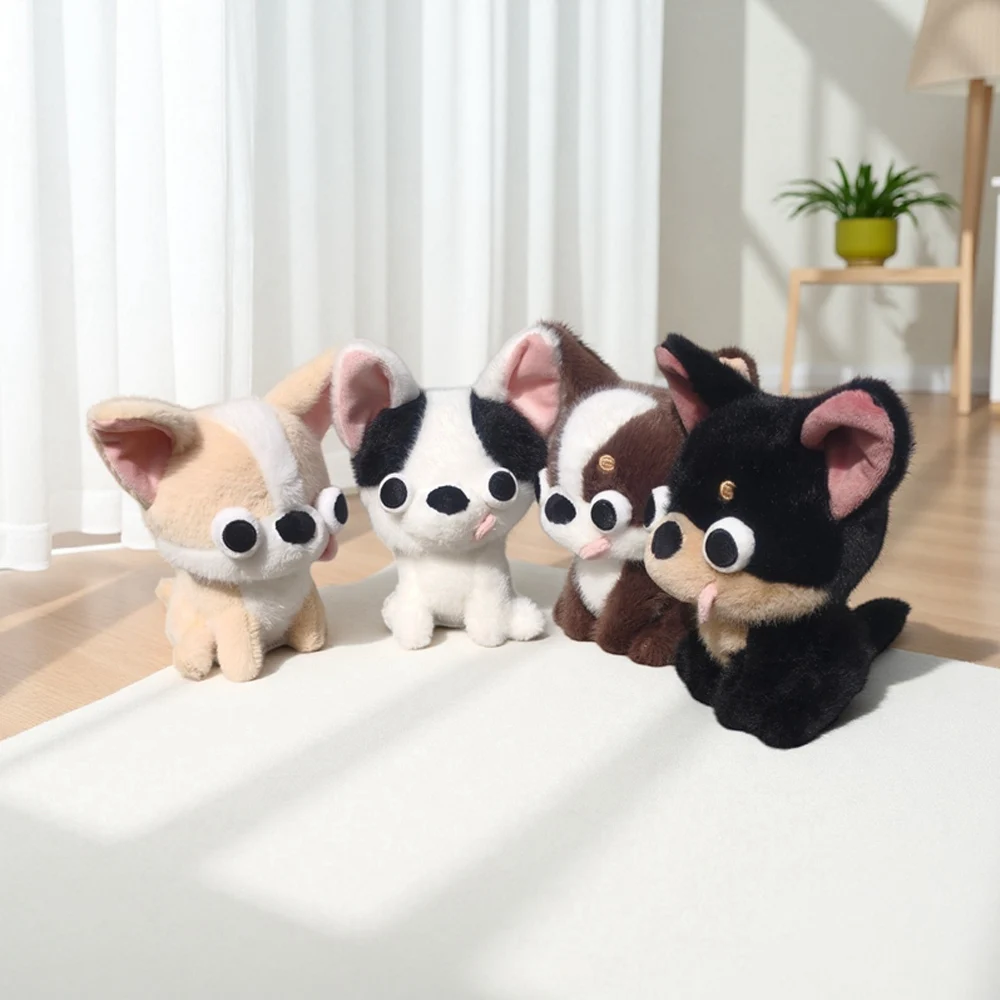 Chihuahua Plush Toys Q Cute Sitting Poses Round Eyes Tongue Out Soft Fluffy Healing Vibes Adults 1005011811113403