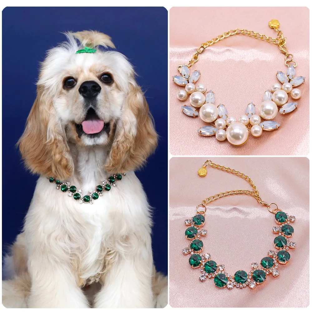 Dog Collar Gold Chain Necklace Stainless Steel Adjustable Color Diamonds Collar for Small Medium 1005011811893480