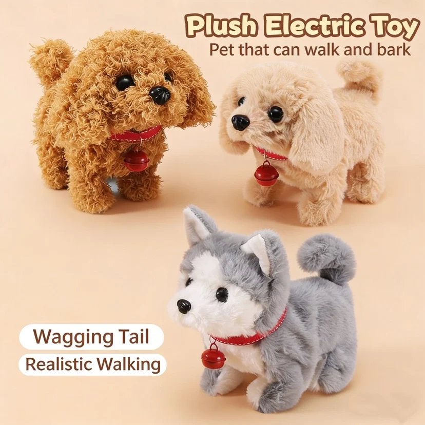 Electric Plush Dog Toy Walking Barking Moving Machine Simulation Pet for Dogs Interactive Play 1005011812410220