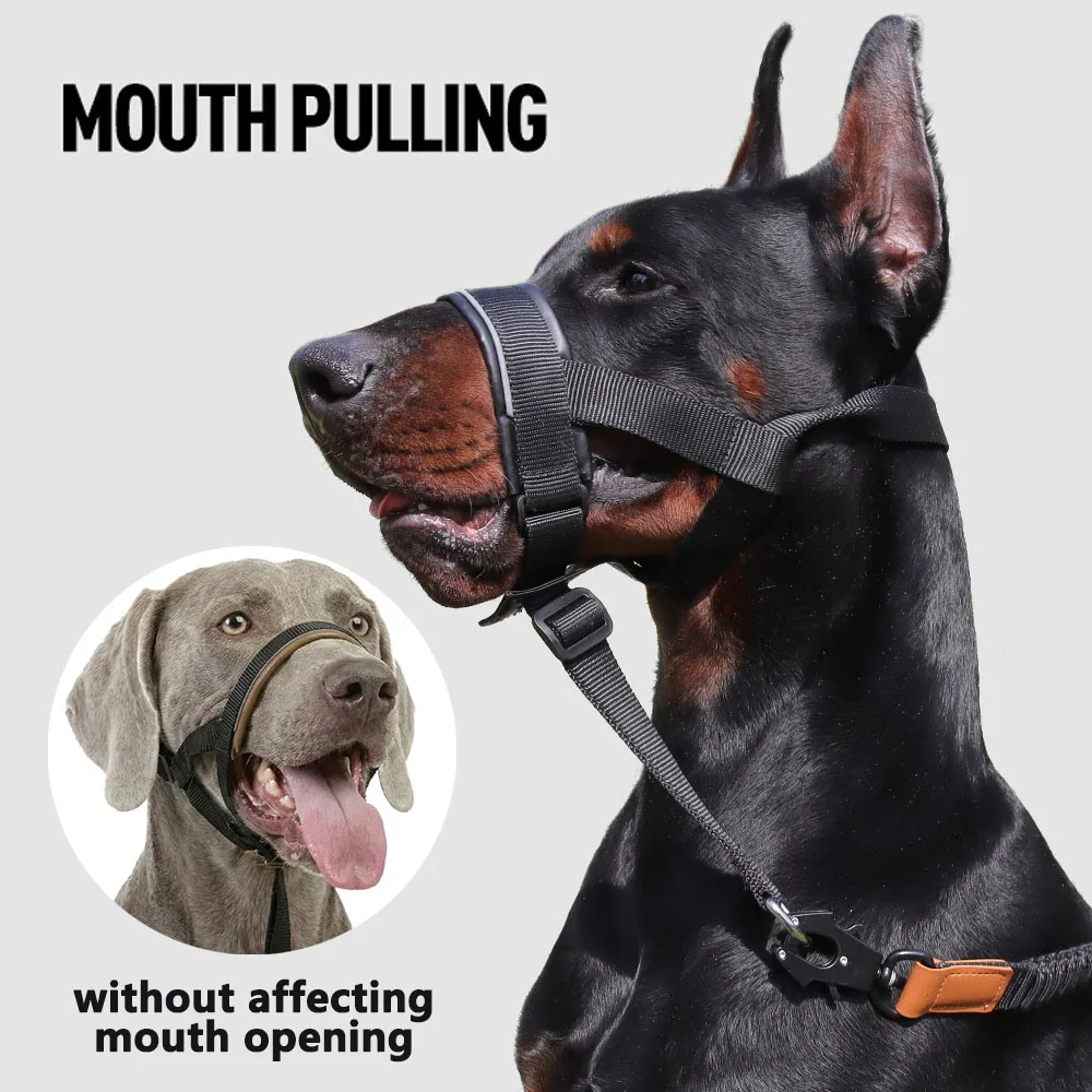 Reflective Tactical Muzzles for Medium Large Dogs Leads for Anti Barking Training Rope Guide Pet 1005011815045345