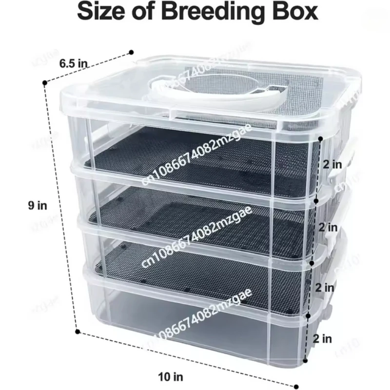 Live Mealworm Feeding Box 2/3/4-Layer High Capacity Farm Crickets Breeding Tank Mealworms 1005011816968360