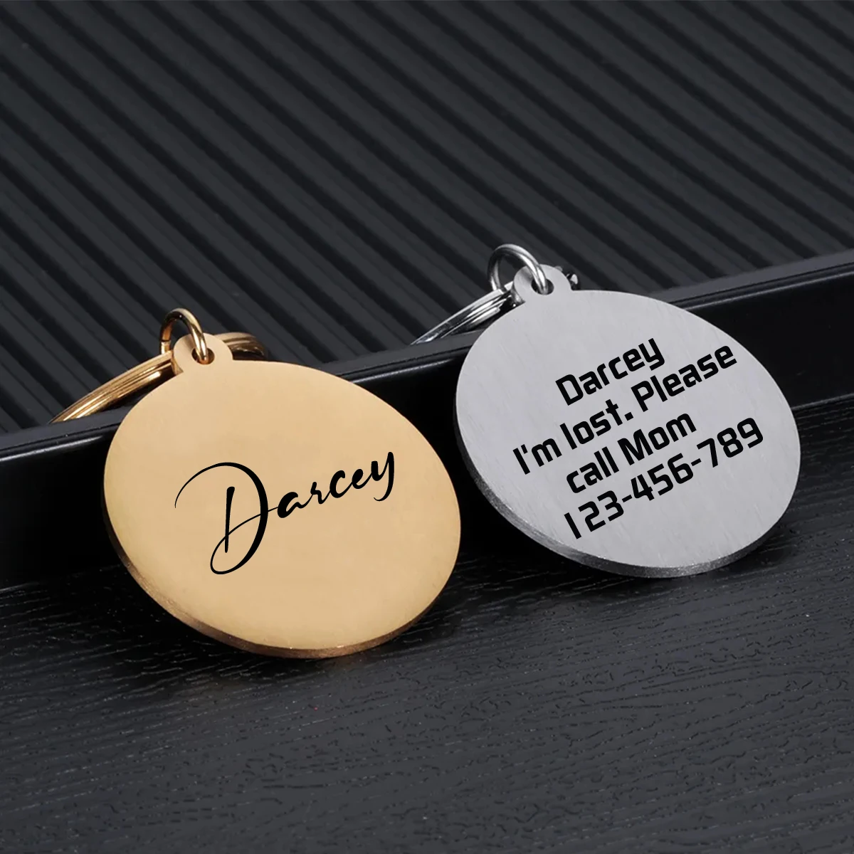 Customized Stainless Steel Dog Tag with Double-Sided Engraving for Name, Pet ID, Phone Number (1pc) 1005011821787874