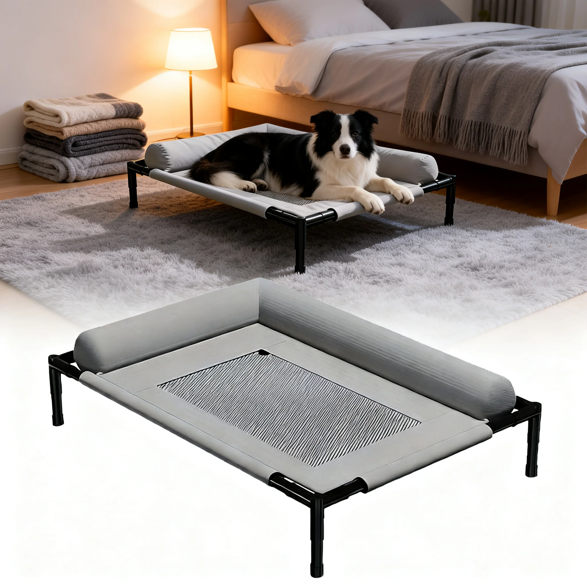 Washable Elevated Cooling Dog Bed Portable Hammock Breathable Mesh Cot for Cats Dogs Indoor Outdoor 1005011821882083