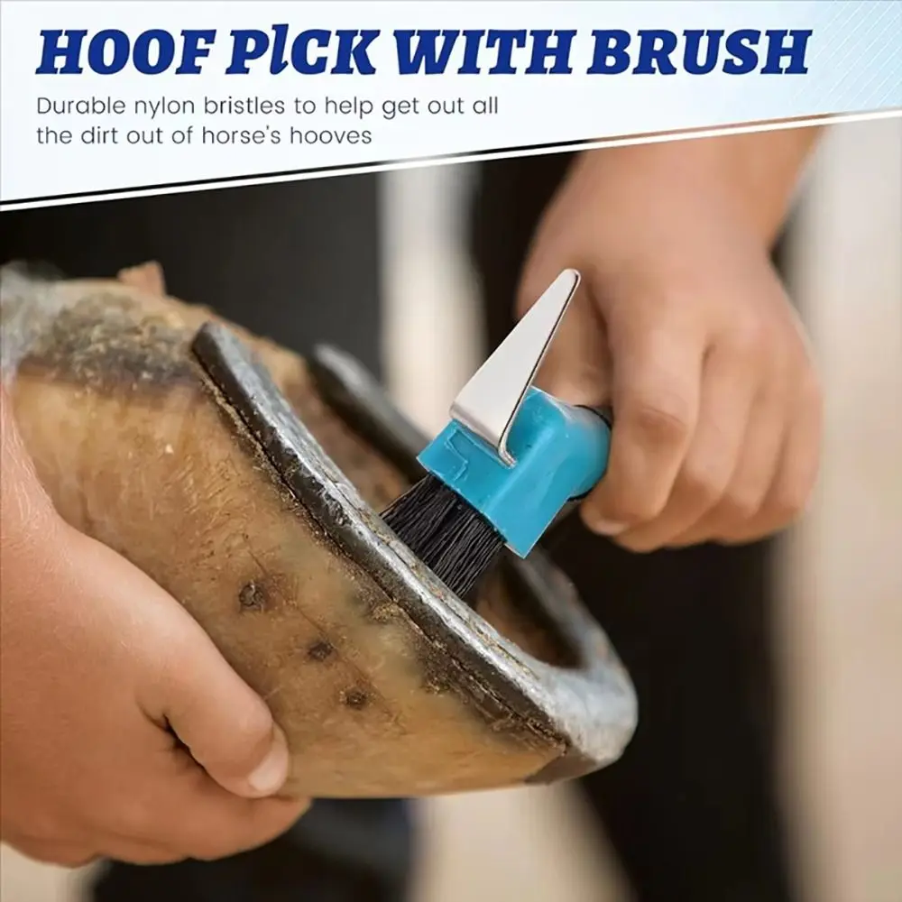 Nylon Bristle Horse Hoof Brush Metal Comfortable Grip Hoof Cleaning Tool Anti-Slip Random (1Pcs) 1005011822472297