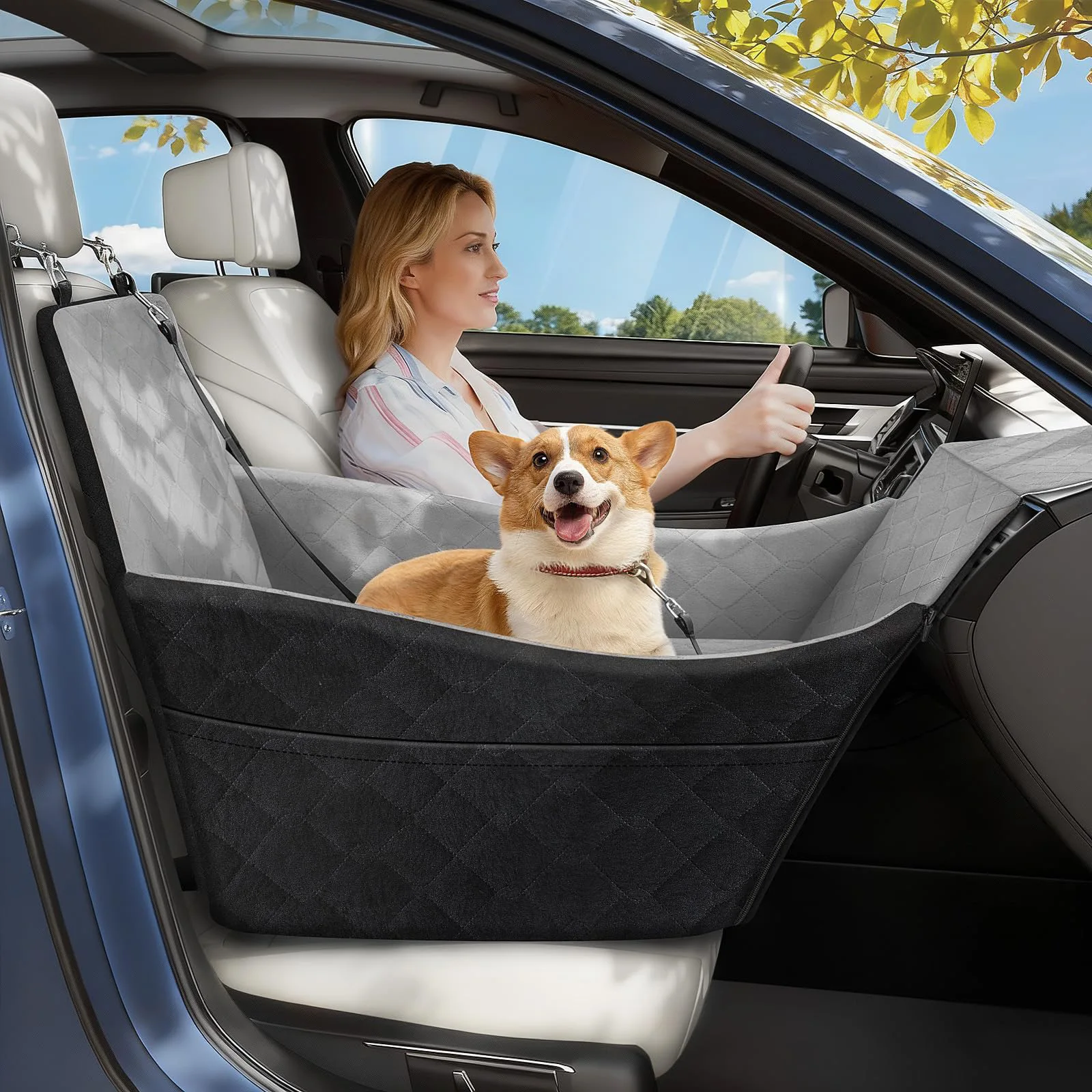 Small Breed Dog Car Front Seat Pet Nest Car Pet Safety Seat with Enlarged Space Upgraded Vehicle 1005011828593830