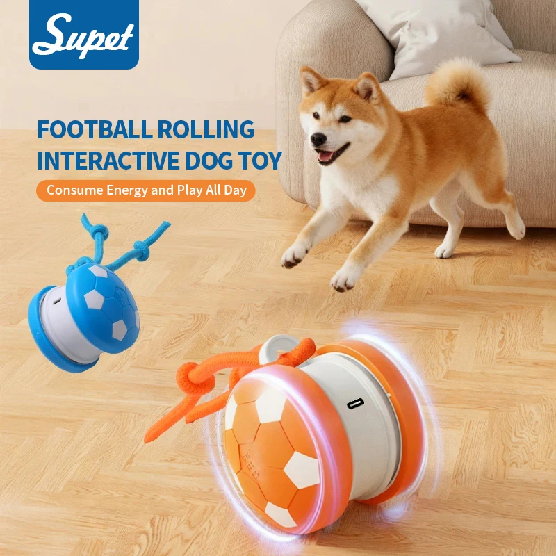 Smart Vibrating Ball Dog Toy Ball Football Rolling Interactive Dog Toy Automatic Moving Dog Toy 1005011832046343