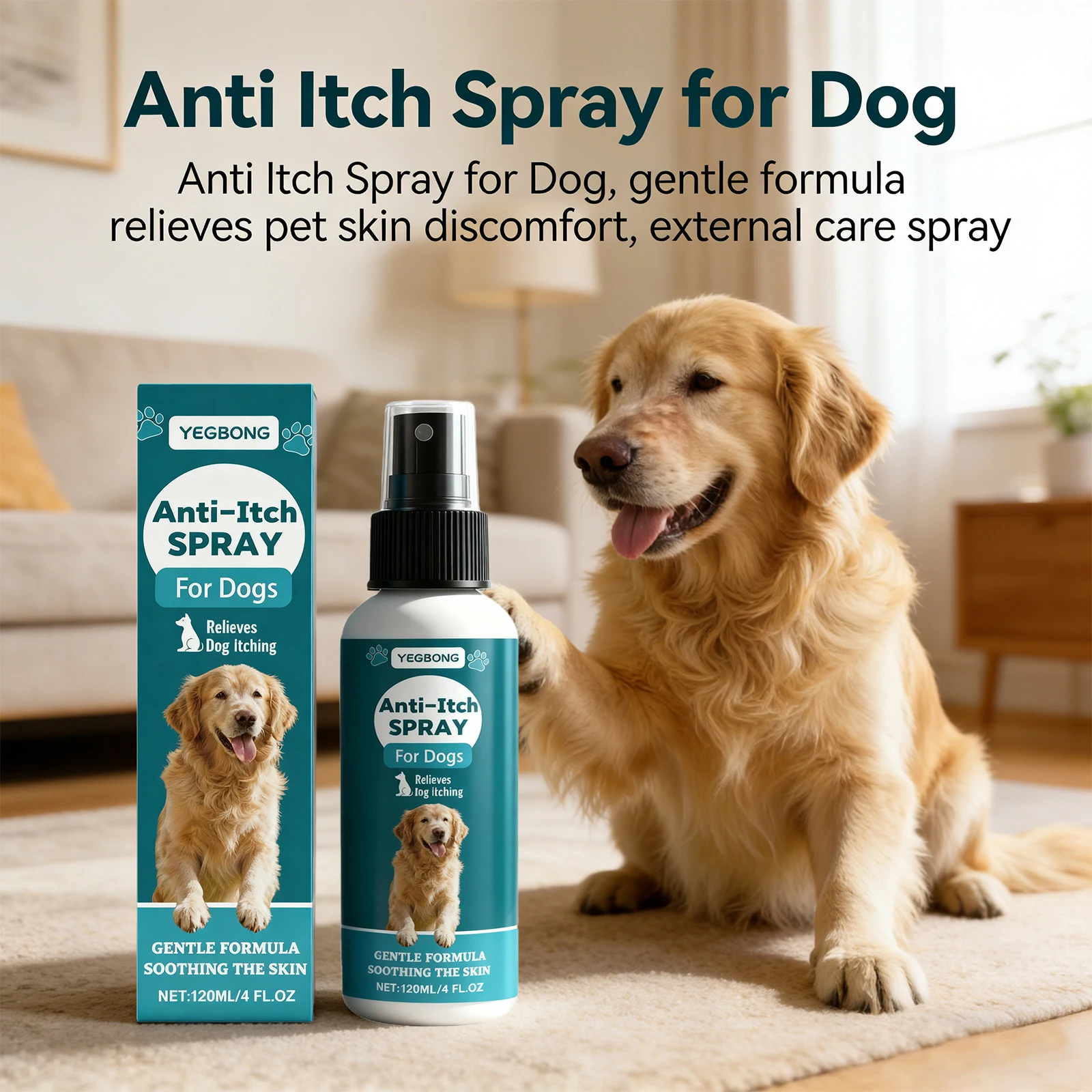 Anti Itch Spray for Dog Itch Relief Soothing Dog Skin Discomfortable Remove Mites Reduce Redness 1005011833639189