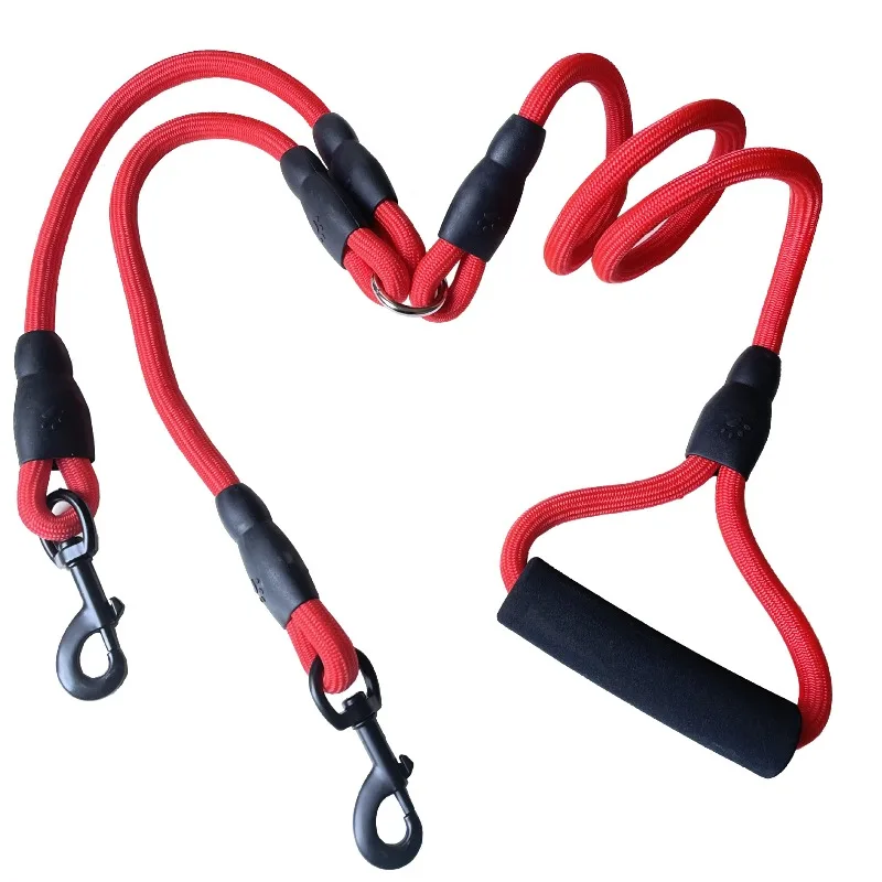 Nylon Double Ended Dog Leash with Cushioned Handle, 360 ° Rotatable Detachable Pet Leash 1005011836009677
