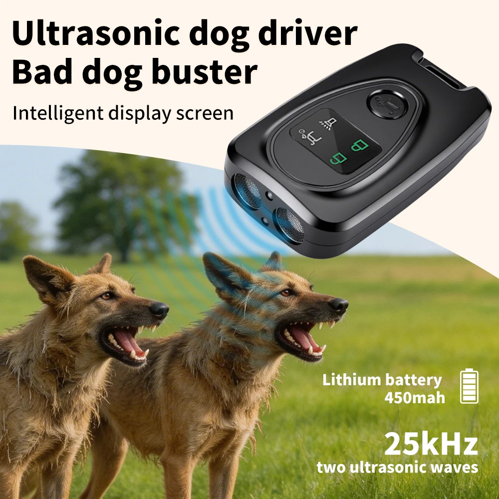 Smart LED Ultrasonic Dog Repeller Handheld Bark Deterrent Device Anti Bite Dog Removal Device Pet 1005011836789703