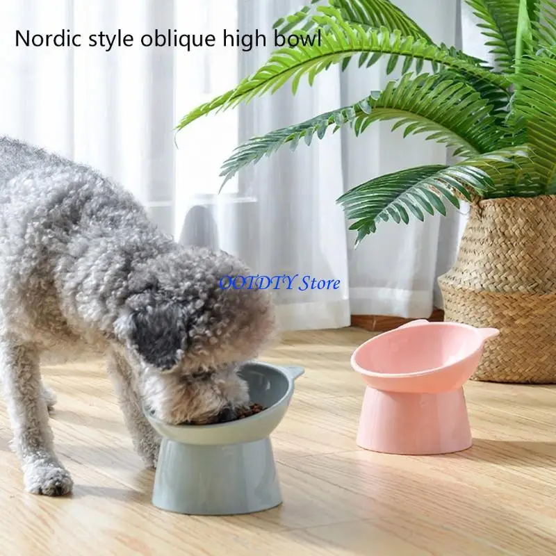 367A Cats Raised Bowl with Stand 45° Tilted Pet Feeder Bowl Easy to Clean PP 1005011842272844