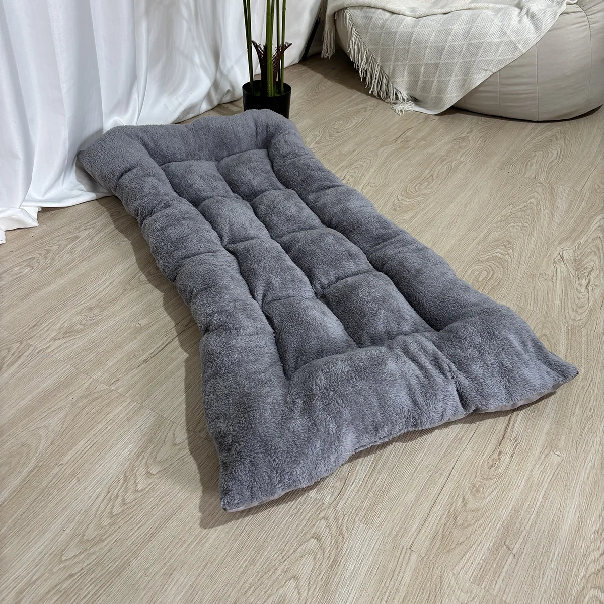 60cm Large Plush Dog Bed Sofa Thickened Super Soft Polyester Pet Mat Dog Crate Mat Bed 1005011844905907