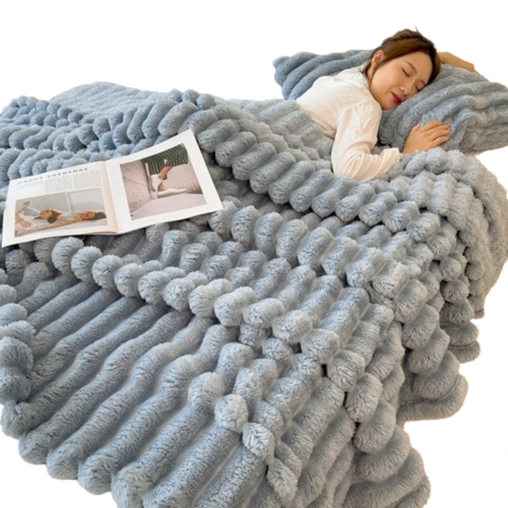Pet Blanket Warm Faux Rabbit Fur 200x150cm Nap Solid Color Thickened Bed Sheet Cover Living Room 1005011845903055