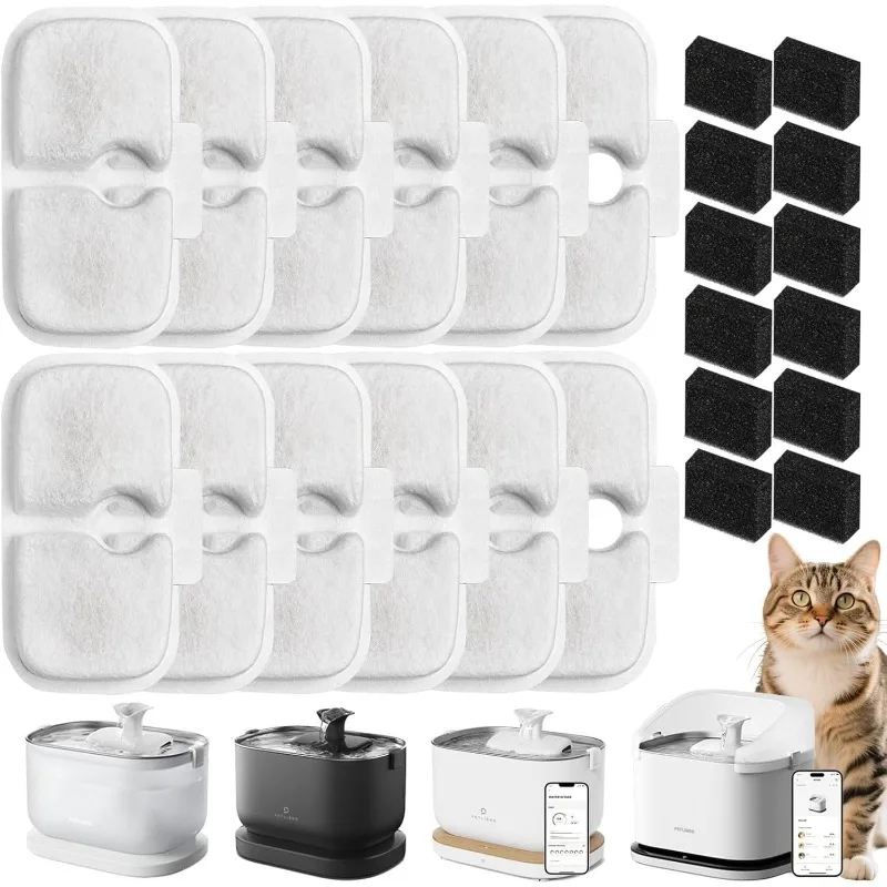 Cat Water Fountain Replacement Filters for PETLIBRO PLWF105/PLWF115/PLWF005 Pet 1005011846017432