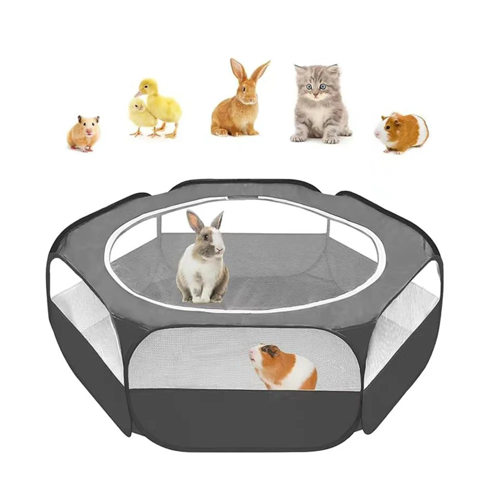 Small Animals Playpen Pet Cage Tent with Zippered Cover Portable Outdoor Yard Fence for Kitten 1005011846248957