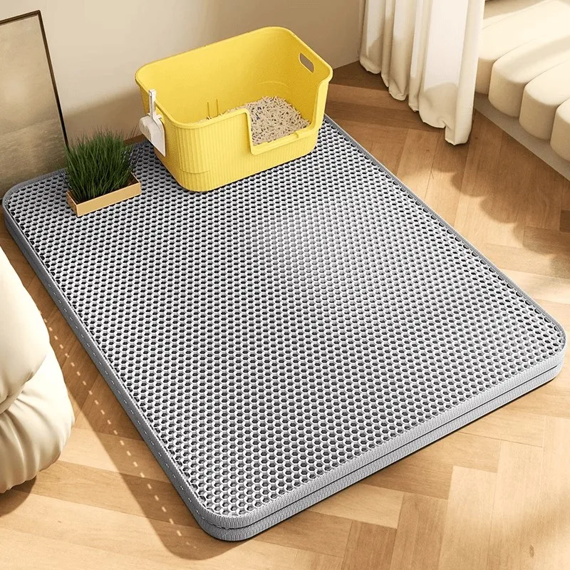 90X60CM Cat Litter Mat Waterproof Double Layer Pet Litter Box Mat Pet Toilet Cat Mat Nonslip Sand 1005011847125800