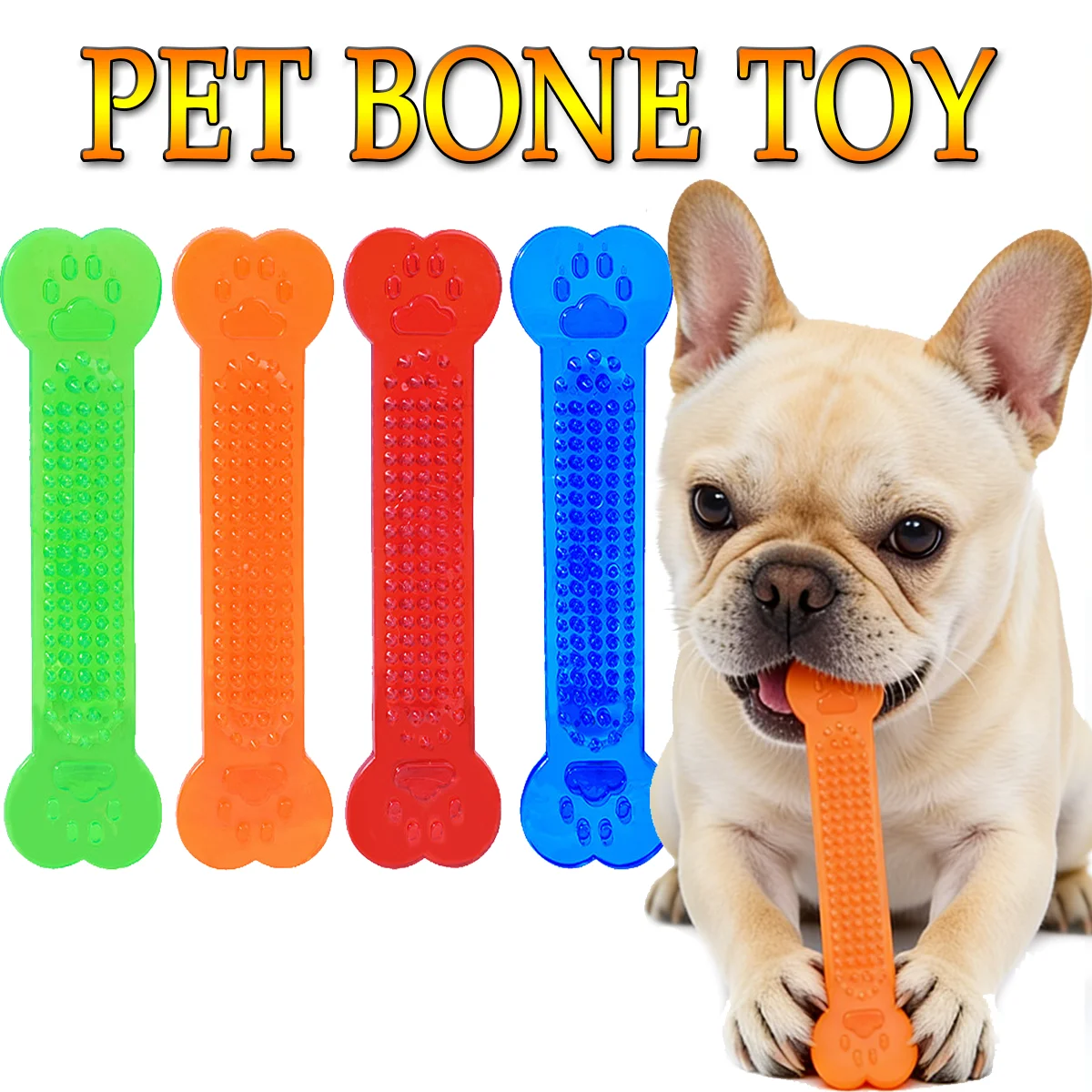 Pet Bone-Shaped Chewing Toys Dogs Used for Teeth Cleaning Training Rubber Toothbrush Sticks 1005011847650556