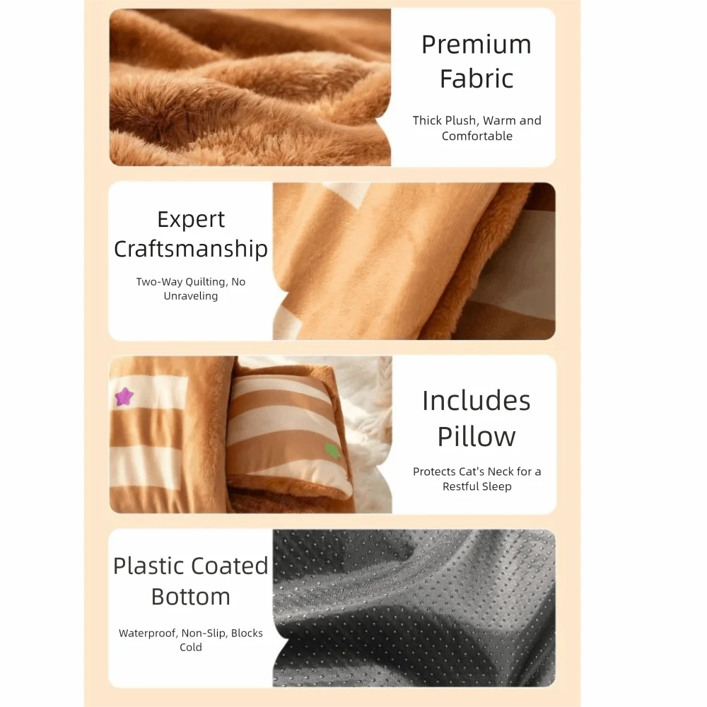 Cat Sleeping Bed Warm Bag Thickened Cartoon Nest Comfortable Semi-Enclosed Cave for Cats and Dogs 1005011849875019