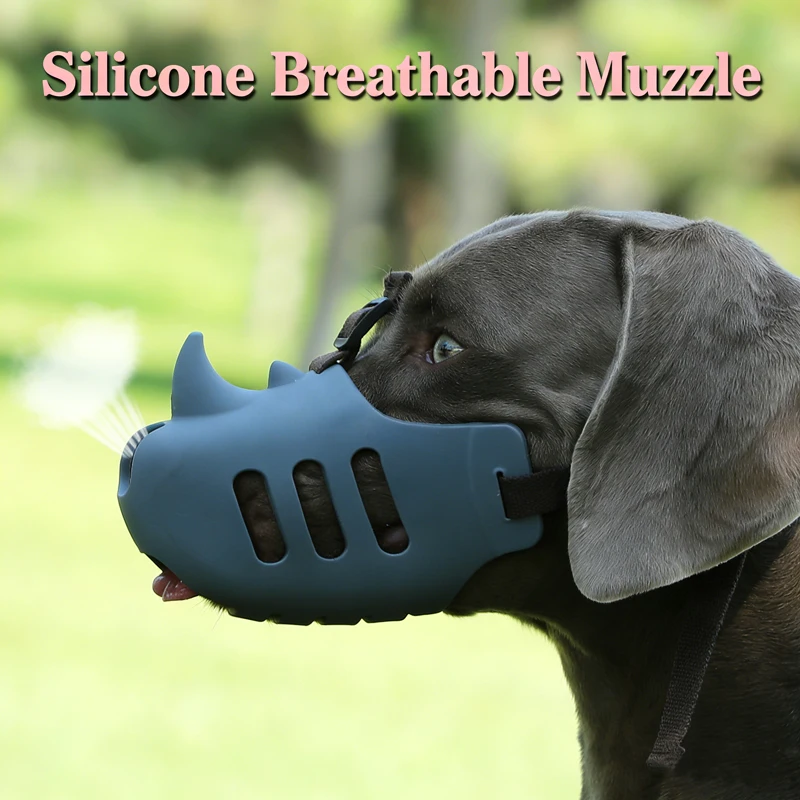 Soft Silicone Rhino Dog Muzzle Anti Bite Barking Chewing Adjustable Breathable Pet Muzzle for Small 1005011854811375