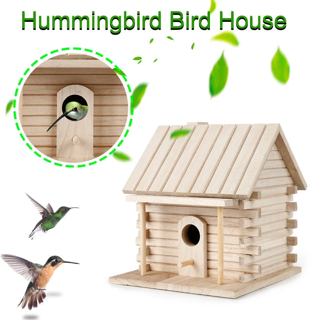 Wooden Mini Bird Cage Outdoor Hanging Birdhouse Box Garden Bird Cages Home Yard Decoration Bird 1005011855212659