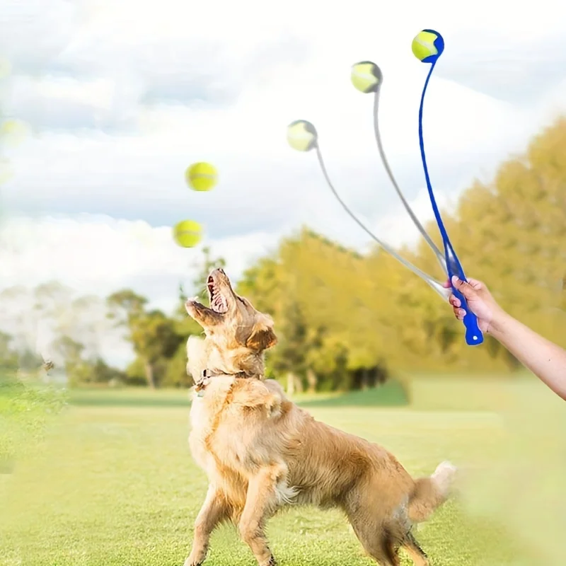 Pet Tennis Ball Launcher Stick, Interactive Outdoor Dog Training Toy 1005011860119258