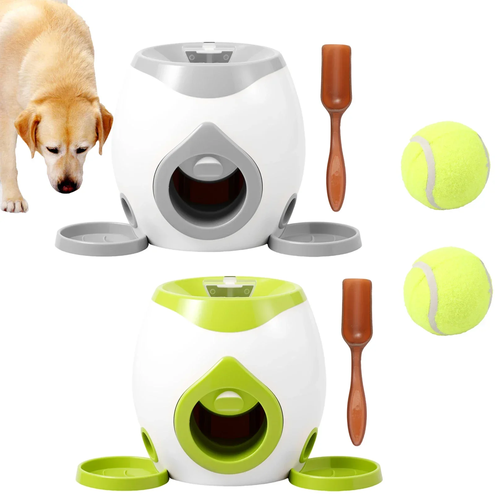 Dog Tennis Ball Launcher Dogs Interactive Puppy Ball Thrower Machine Automatic Treat Dispenser 1005011860994857