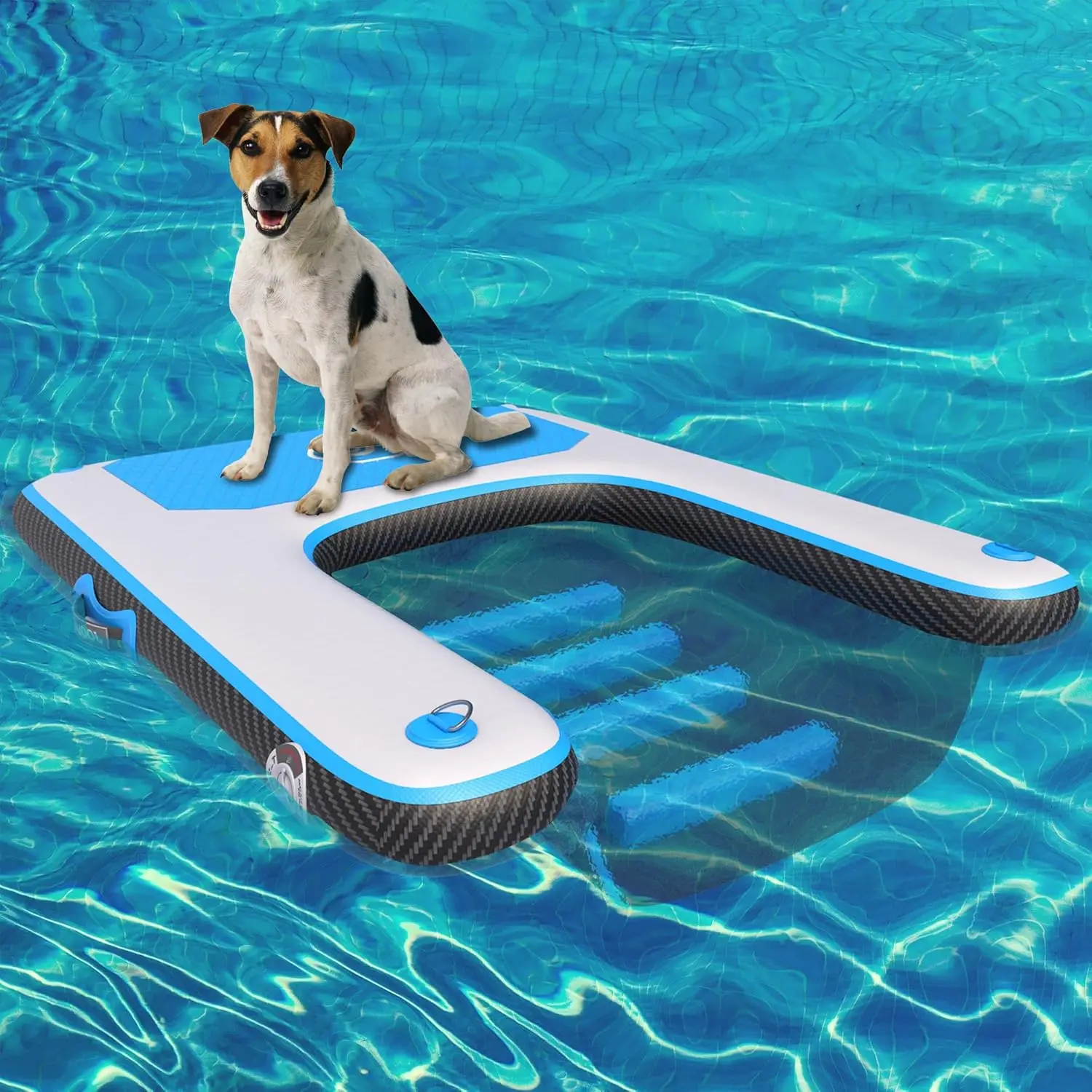 Inflatable Dog Float Ramp Pup Dog Non-Slip Dock Platform Blue Water Inflatable Dog Ramp for Lake 1005011864024172