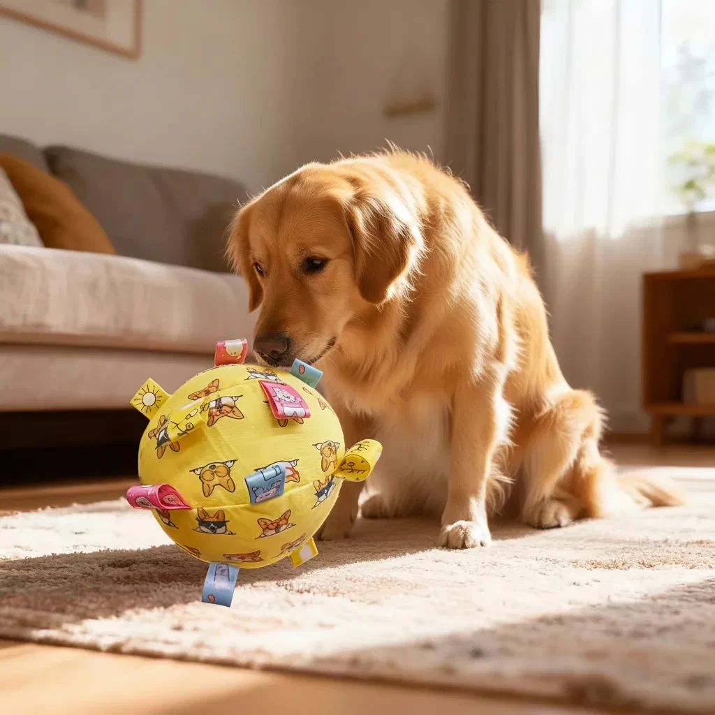 Dog Interactive Sound Ball Toy with Animal Patterns, Pet Ball Suitable, Outdoor Play and Training 1005011867083376