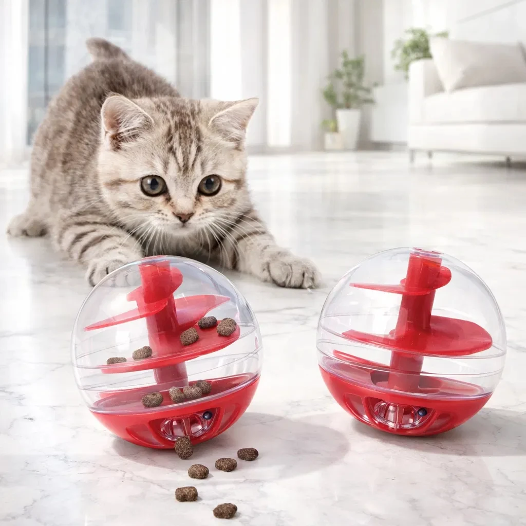 Cat Dispensing Toy, Pet Treat Dispenser, Interactive Feeding Toy for Cats, Amusing Ball for Pets 1005011867309601