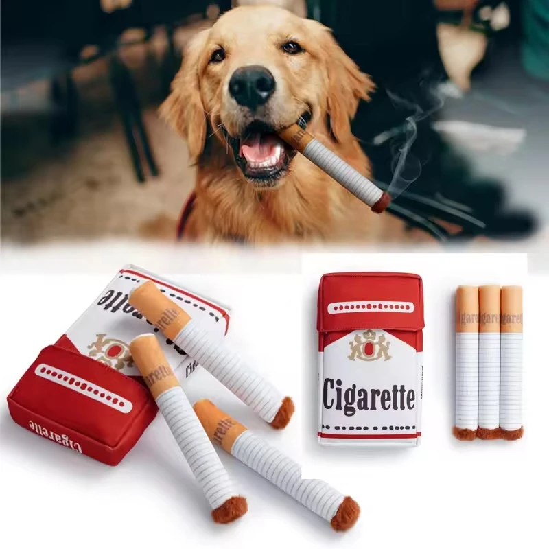 Simulated Cigarette Dog Toys Plush Dog Chew Toys Funny Interactive Sound Puppy Toy Creative Dog 1005011872067529