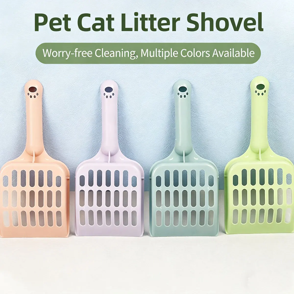 Cat Litter Scoop Cute Candy-Colored Perforated Grid Design for Cat Feces Removal Pet Cleaning 1005011872804236