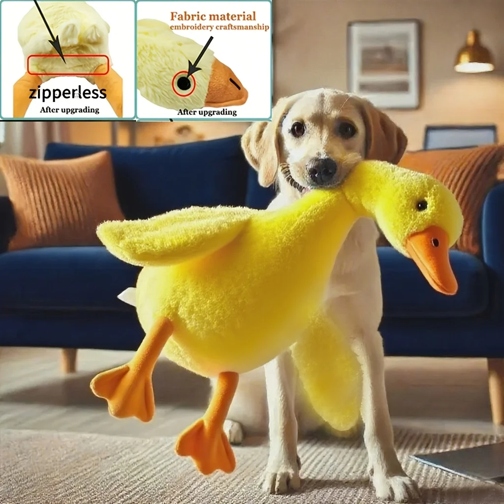 Soft Duck Plush Toy for Cats and Dogs Washable Giant Dog Companion Toy Yellow (50cm) 1005011879034935