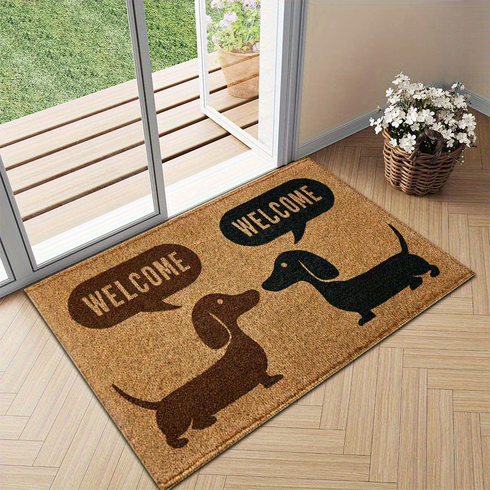 Welcome Dachshund Door Mat Carpet Rug Home Decoration Dog Silhouette Non Slip Floor Entryway Hallway 1005011879874222