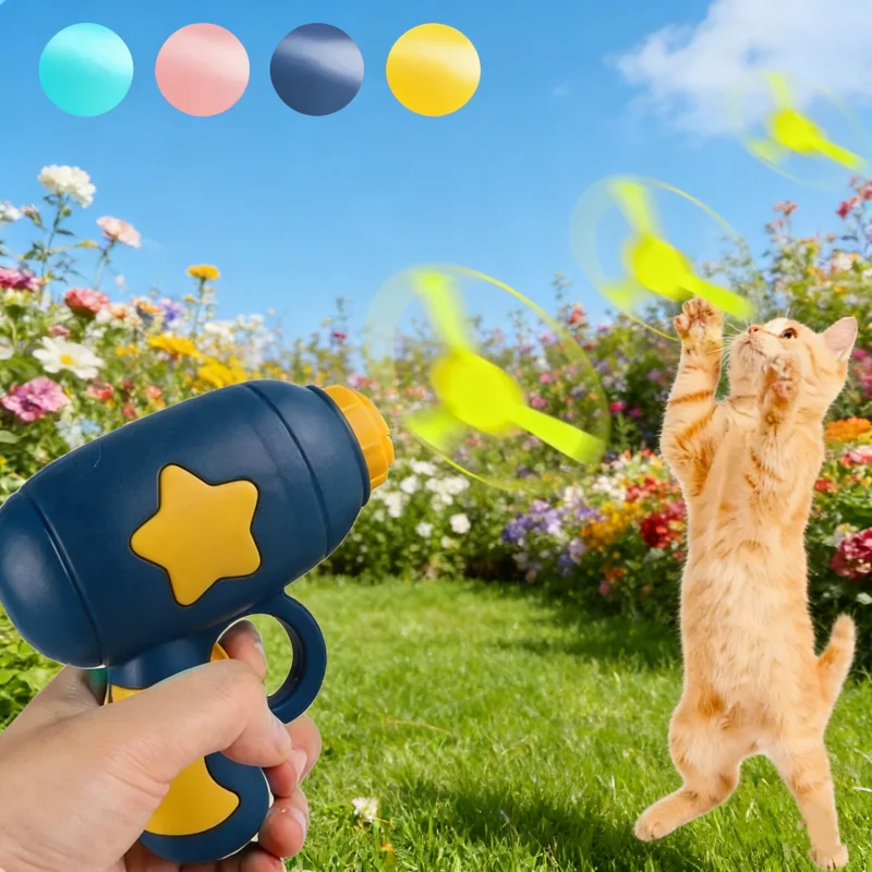 Funny Cat Toy Interactive Launch Pet Training Toy for Kitten Mini Flying Disc Shooting Gun Chasing 1005011880187037