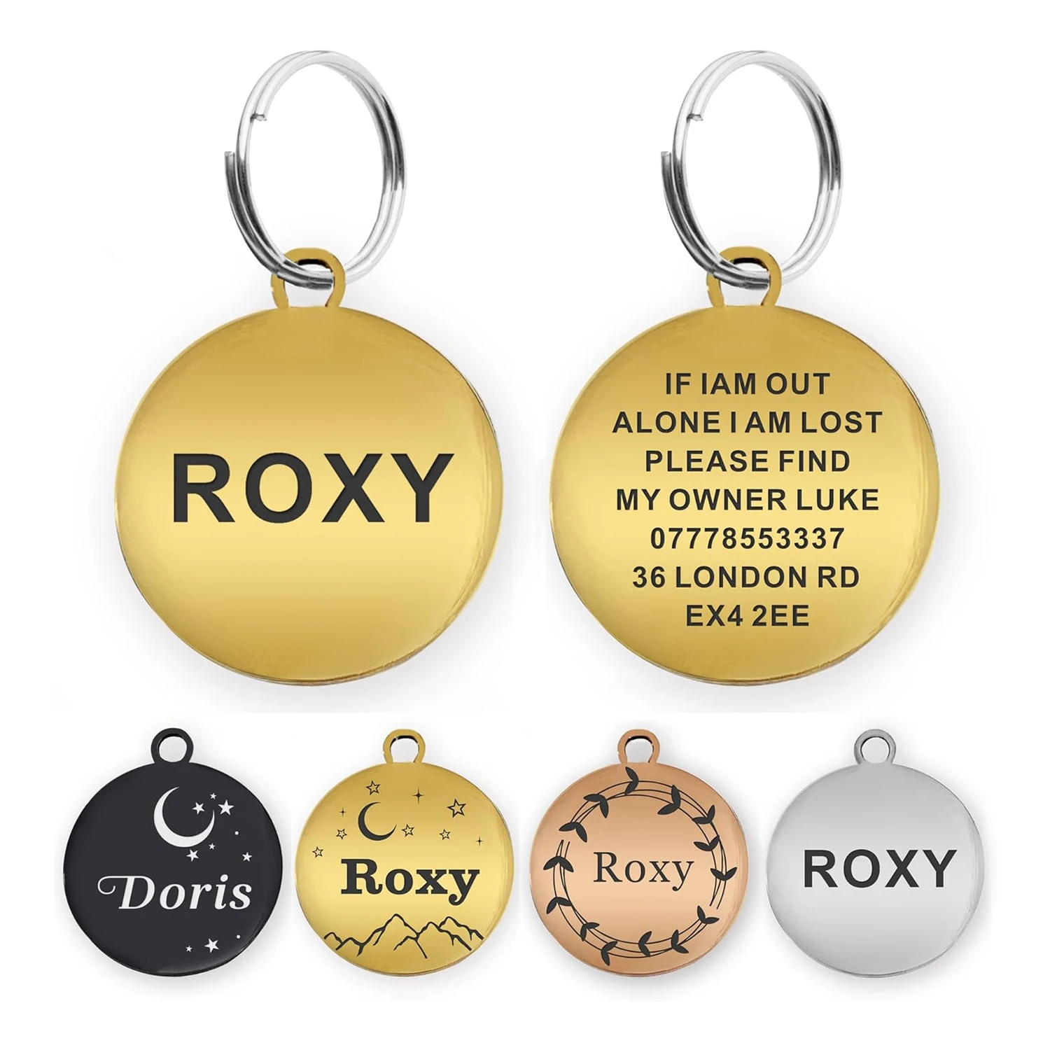 Dog Tags Engraved for Pets Personalized Dog Cat Name ID Tags Collar Tags Custom Text Stainless 1005011880722772