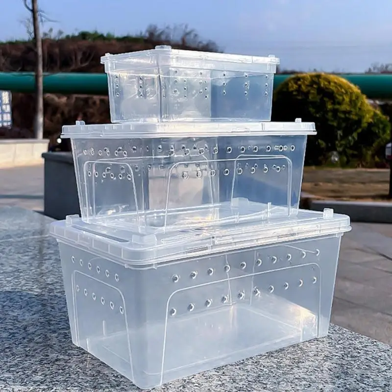 Reptiles Keeper Tanks with Removable Lid and Feeding Port Enclosure Ventilated Design 1005011882672846