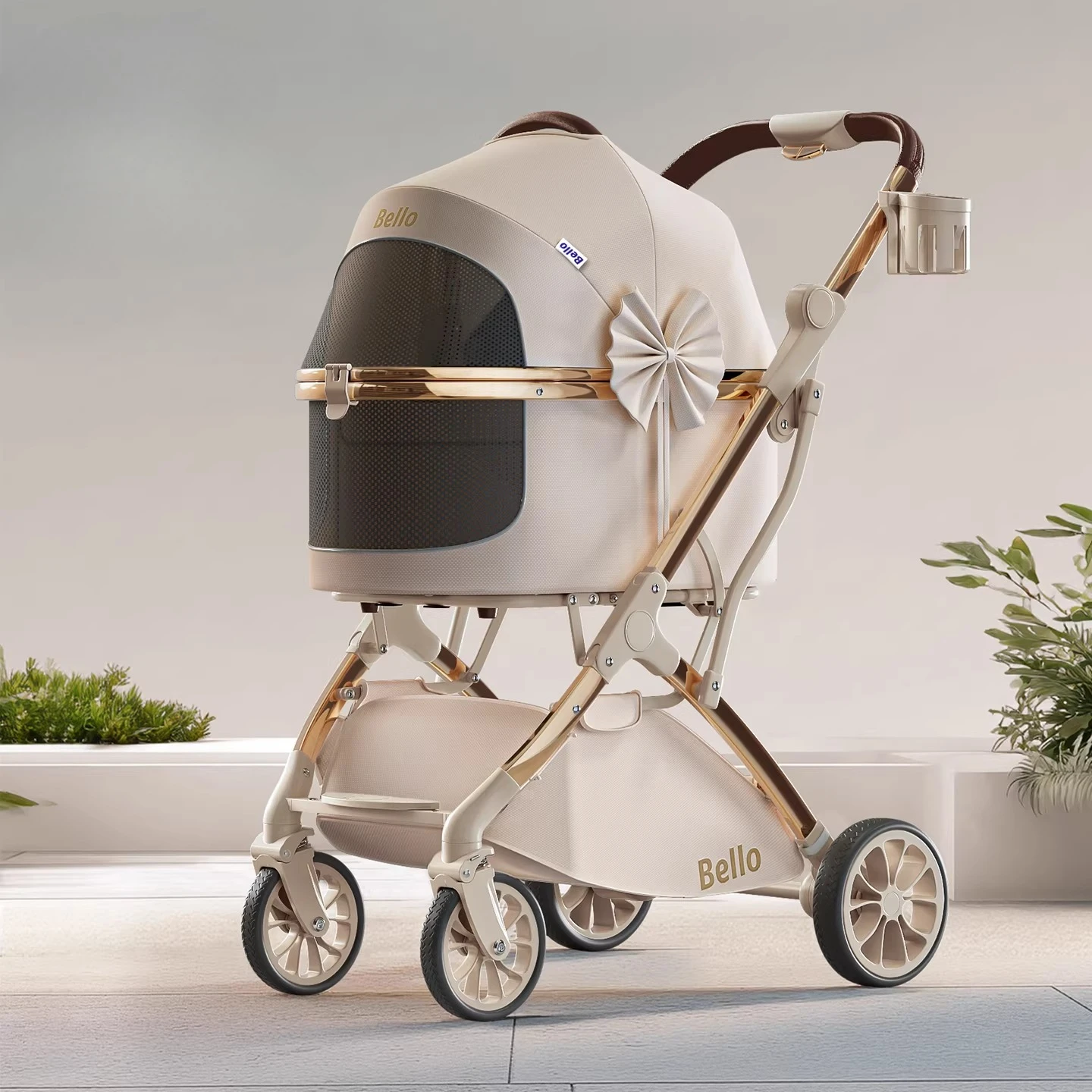 Foldable Pet Stroller for Small Dogs Cats Lightweight 4 Wheel Dog Walker Carrier 1005011888714103