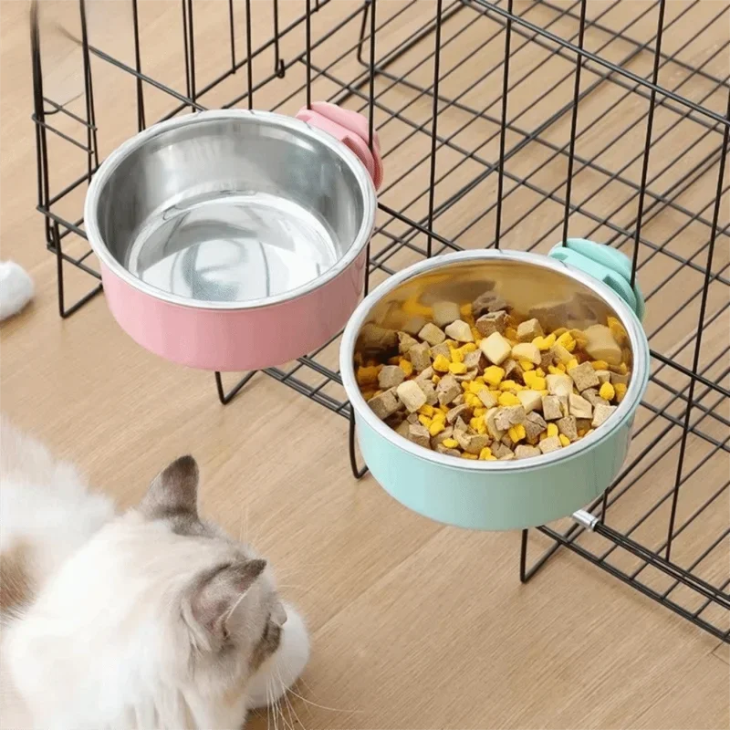 Dog Crate Food and Water Bowl Small Pet Hanging Kennel Removable Dish Feeding Cup No Spill 1005011888822802