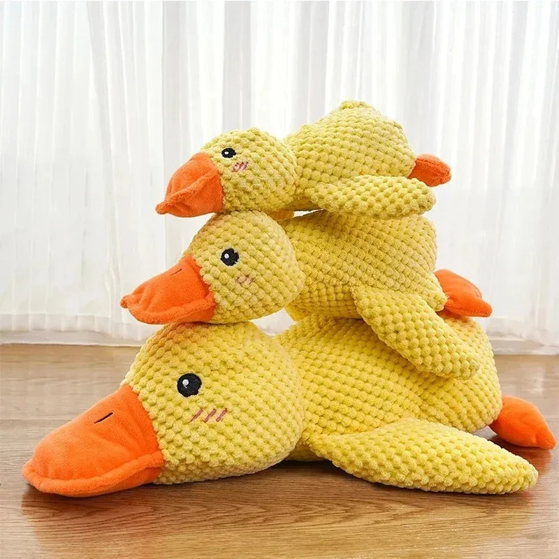 New Dog Toy Cute Kawaii Plush Companion Sleeping Duck Bite Resistant Teeth Grinding Sound Relief 1005011889468187