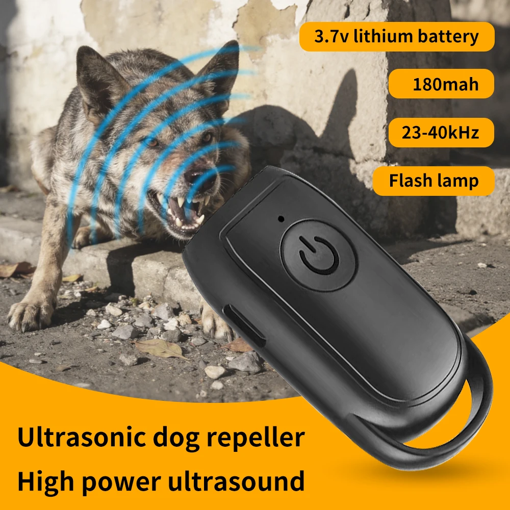 Portable Ultrasonic Dog Repeller 180mAh Rechargeable 23 40KHZ Long Distance Outdoor Deterrent Tool 1005011890734966
