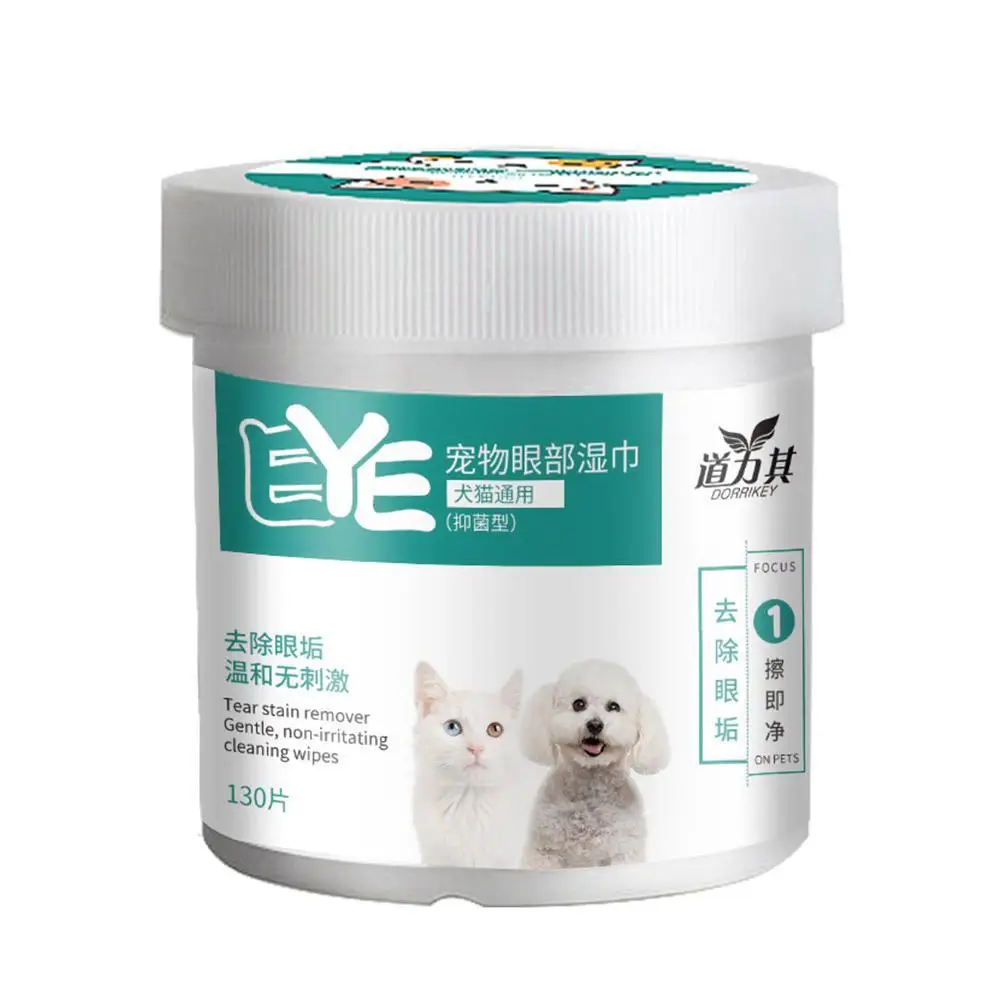 130Pcs Pet Eye Wipes Cats And Dogs Tearmark Wet Wipes Cats And Dogs Universal No Irritation 1005011894093190