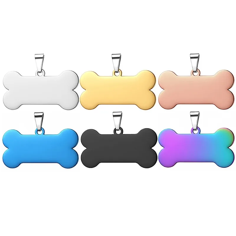 10Pcs Stainless Steel Blank Dog Tag Anti-lost Engraved Pet Animal Collar Accessories Personalized 1005011895822889