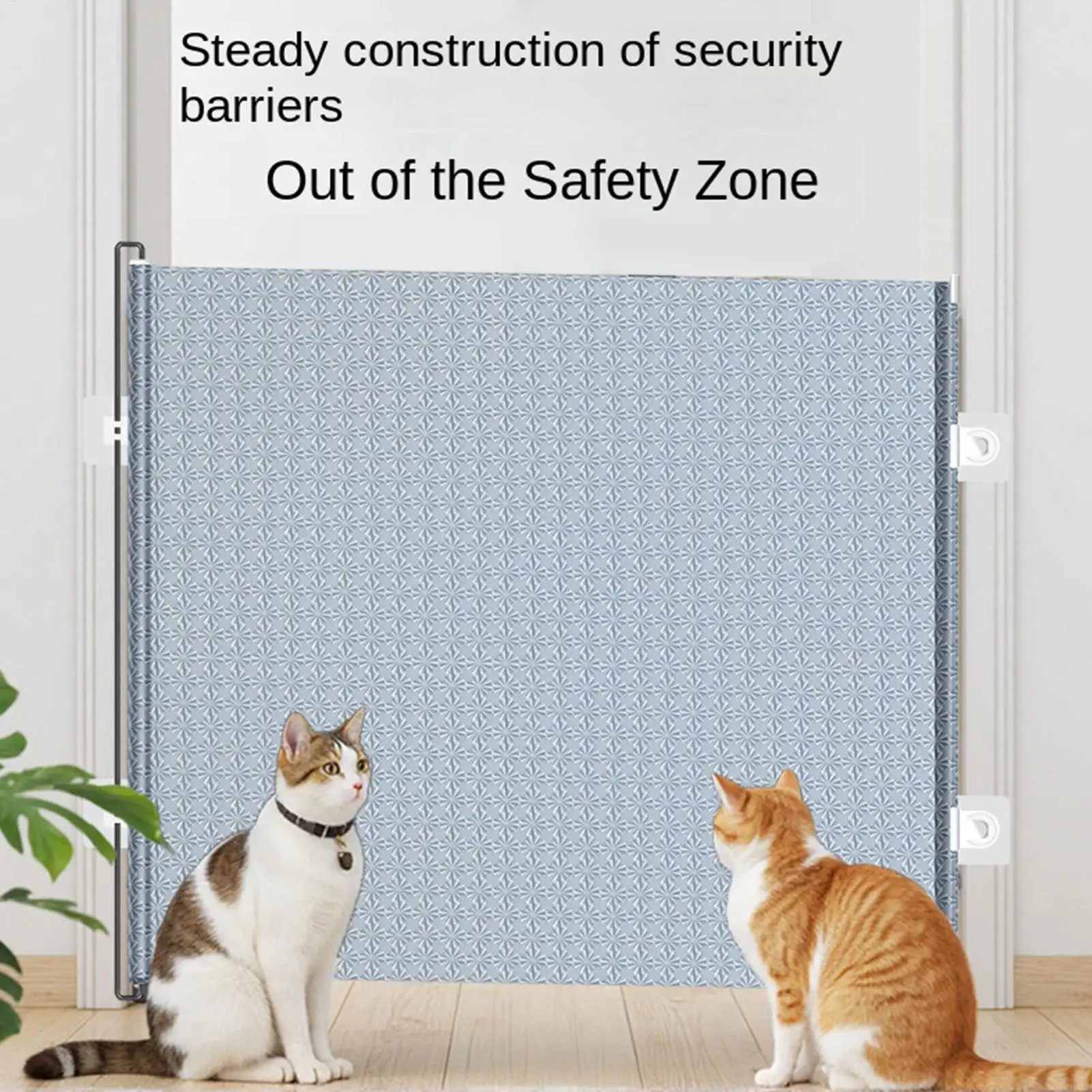 No-Drill Retractable Dog Gate Pet Safety Gate for Doorway Stair Indoor Mesh Barrier for Puppy 1005011896003335