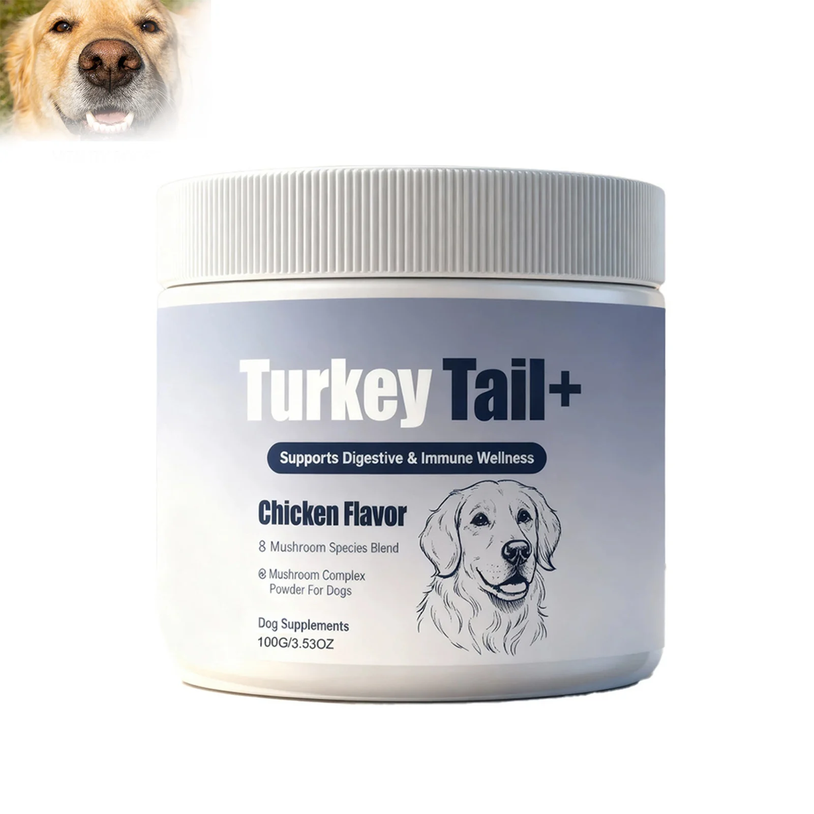 Pet Immune Supplement Powder with Reishi Beta-Glucan Probiotics for Adult Dogs Daily (100g) 1005011897277321