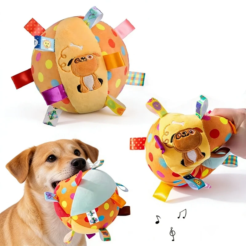 Interactive Ball Dog Toy for Aggressive Chewers Training Decompress Bite Resistant Plush Handle Dog 1005011899390426
