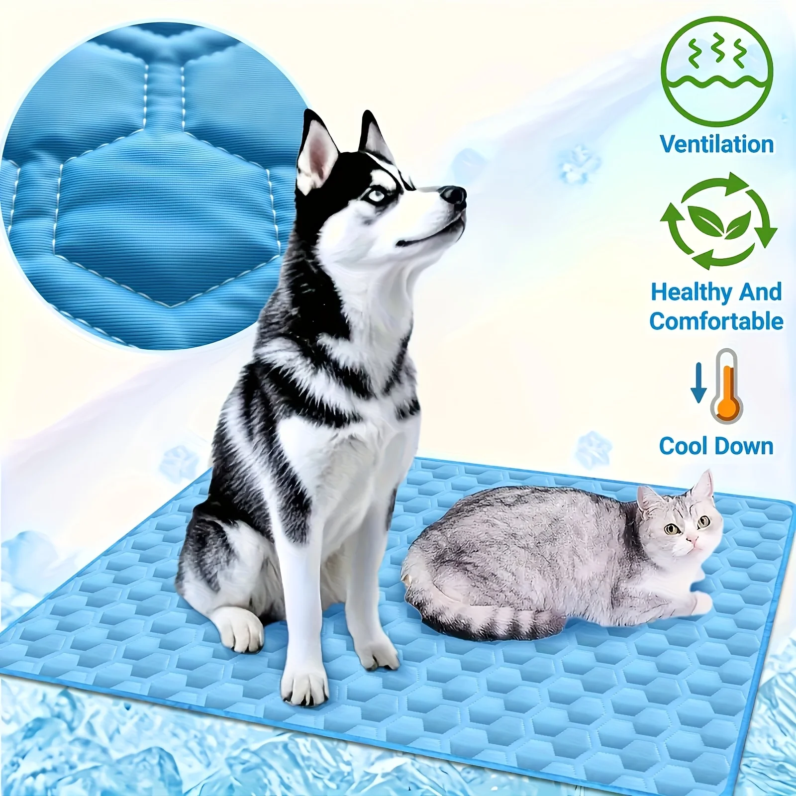 Summer Pet Ice Mat Cat Cooling Dog Pad Breathable Cat Cool Mat Portable & Washable Pet 1005011905732992
