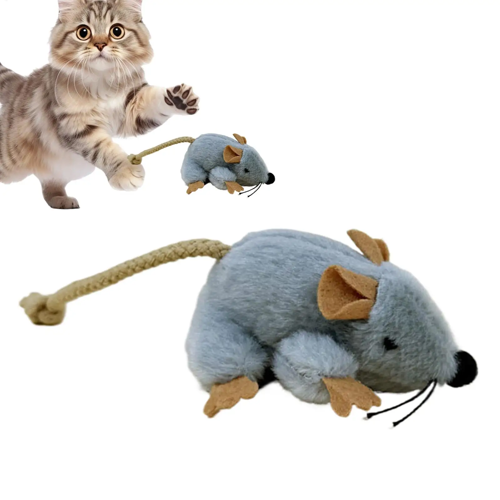 Cat Toy Mouse Built-In Sound Compact Play Game Stuffed Cat Toys for Daily Ground Home Indoor 1005011905979197