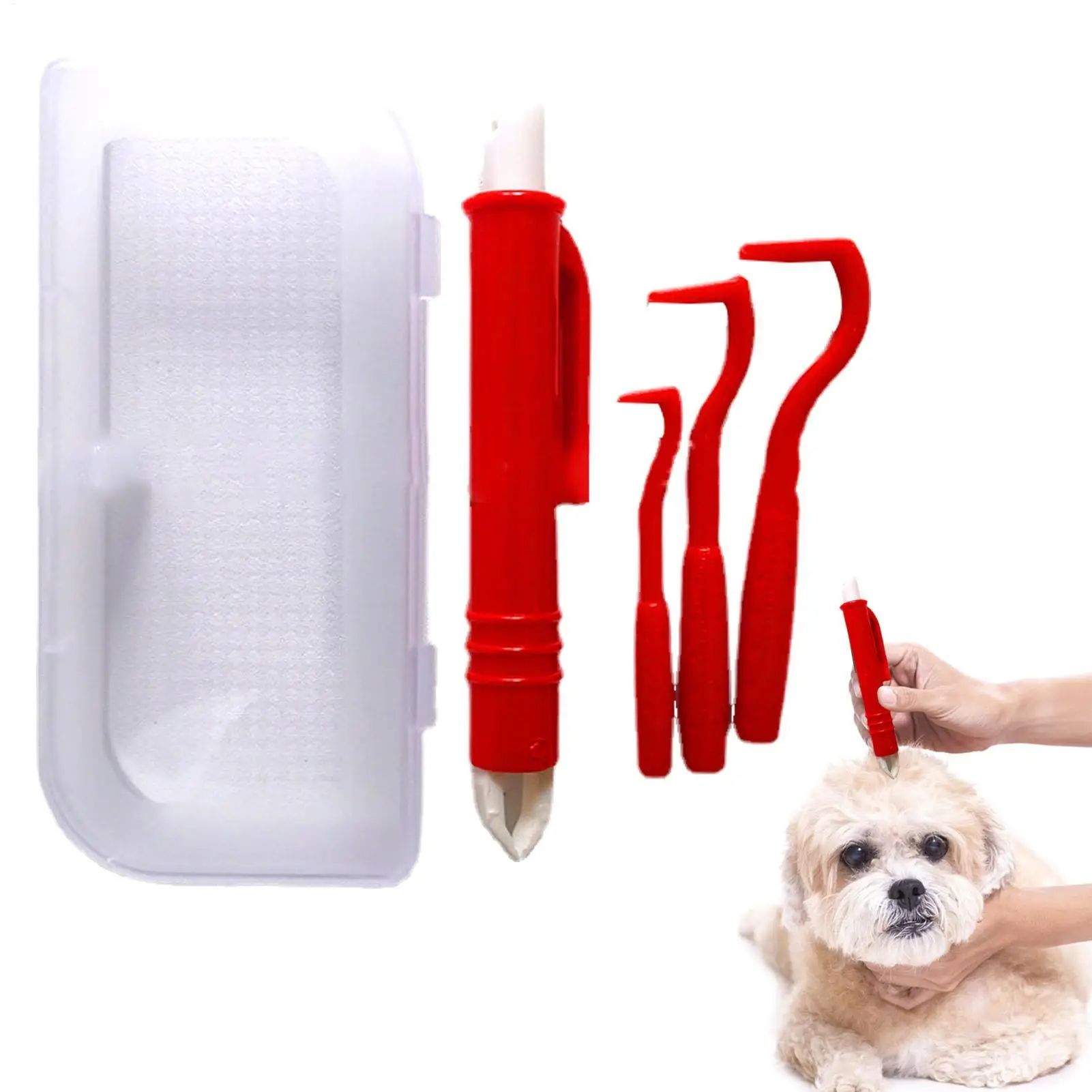 Pet Flea Removal Tool Kits Tweezers Tweezers Mite Anti Dog Ticks and Fleas Tick Tweezers Pet (4pcs) 1005011906139491