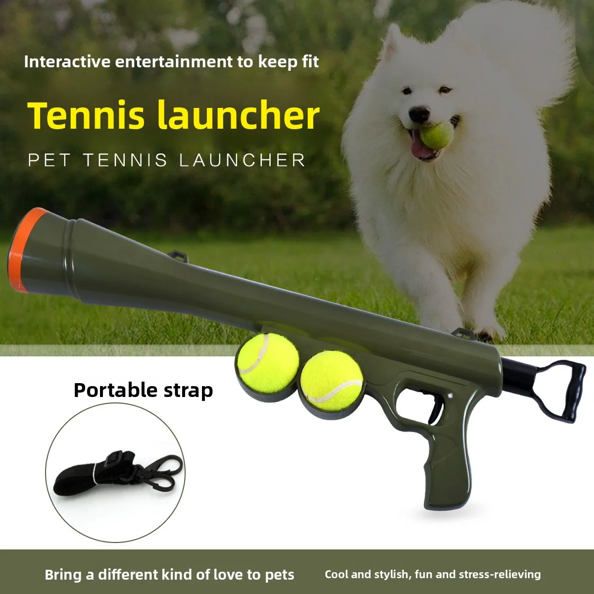 Dog Ball Launcher for Pet, Launch & Fetch Tennis Ball Launcher Dog Toy 1005011907079814