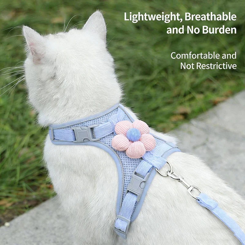 Cat Harness and Leash Sets Adjustable Dog Harness for Small Dog Leash Breashable Pet Harness Out 1005011907876109